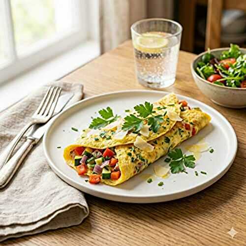 Omelette garnie façon repas complet - inratable prête en 20 min