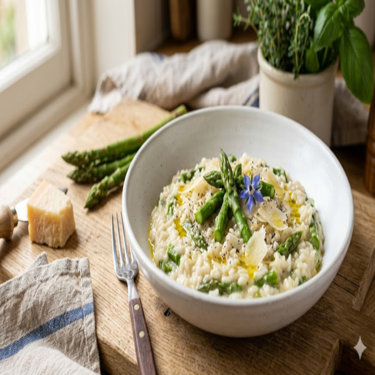 Risotto crémeux aux asperges : fondant et prêt en 37 min
