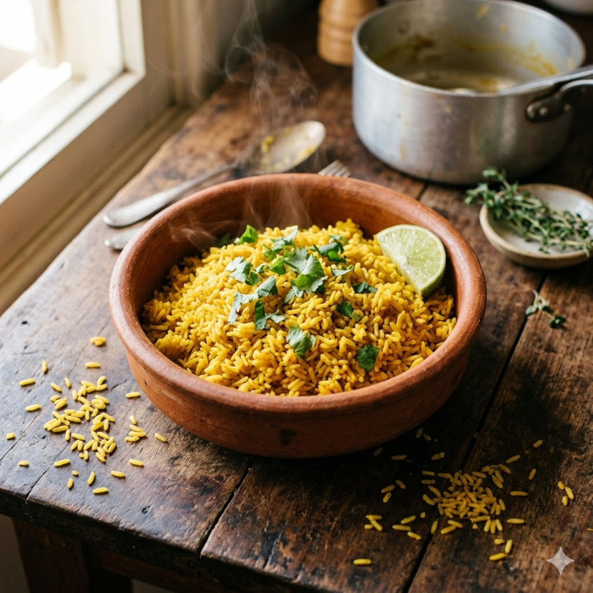 Riz jaune créole au curcuma : prêt en 25 min