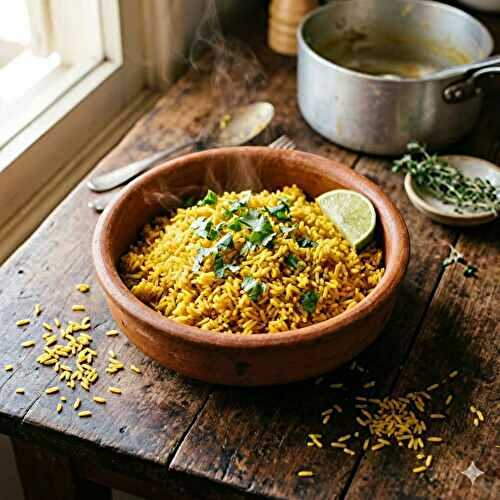 Riz jaune créole au curcuma : prêt en 25 min