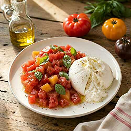 Tartare de tomates burrata - l'entrée fraîche de l'été en 10 minutes