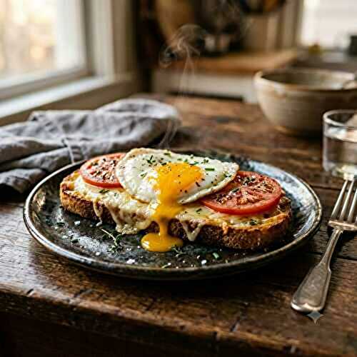 Tartines poêlées œuf fromage tomates - prêtes en 10 min