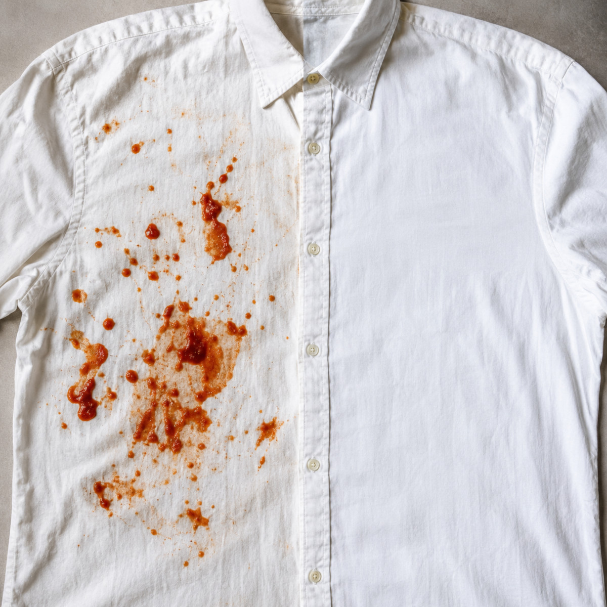 Enlever une tache de tomate sur une chemise (même blanche)