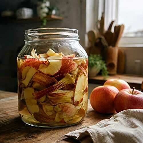 Vinaigre de cidre maison aux épluchures de pommes (zéro déchet)