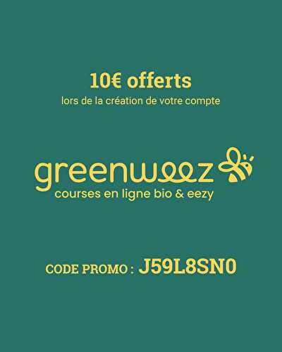 Parrainage : 10€ sur Greenweez avec le code promo J59L8SN0