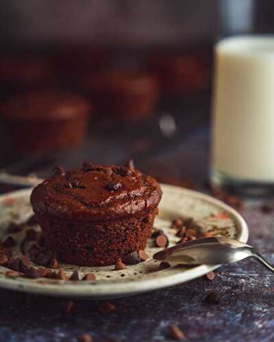 Muffins healthy au chocolat noir (sans sucre raffiné-sans beurre)