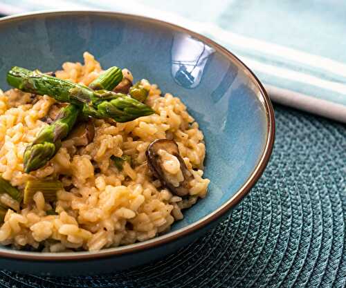 Risotto champignon, parmesan et asperge