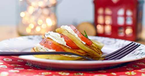 Blinis de pommes de terre et truite gravlax