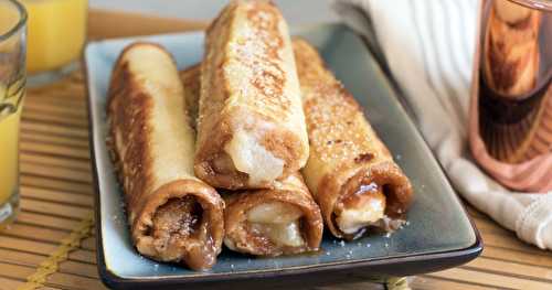 Pain perdu roulé aux poires et caramel