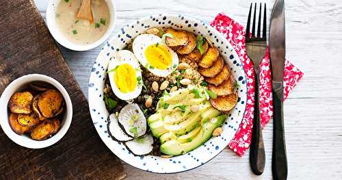 Salade d'hiver semoule lentilles