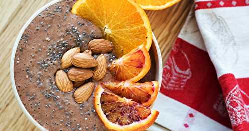 Smoothie bowl chocolat agrumes