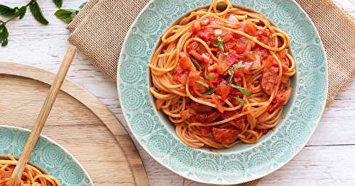Spaghettis aux poivrons del piquillo