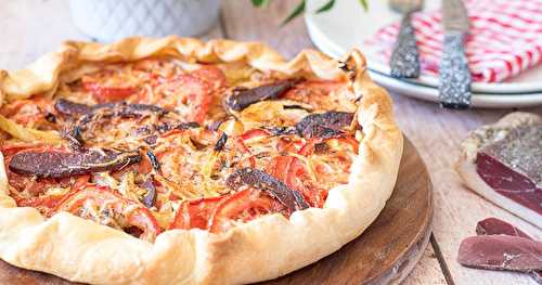 Tarte tomates oignon, magret de canard