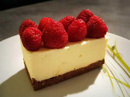 Cheesecake chocolat blanc et framboises