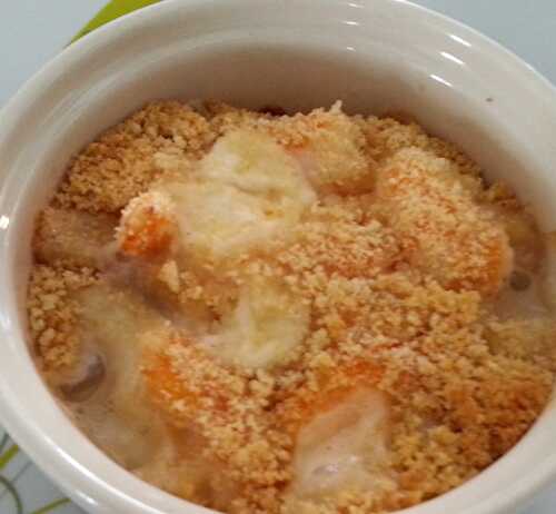 Crumble de gambas au lard et mozzarella