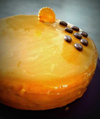 Entremet pomme caramel sur sablé breton