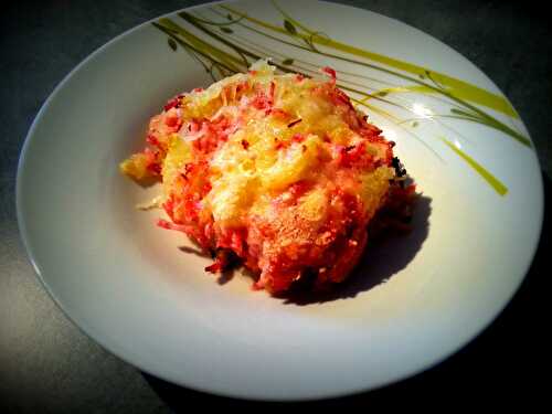 Gratin de courge spaghetti au jambon et parmesan