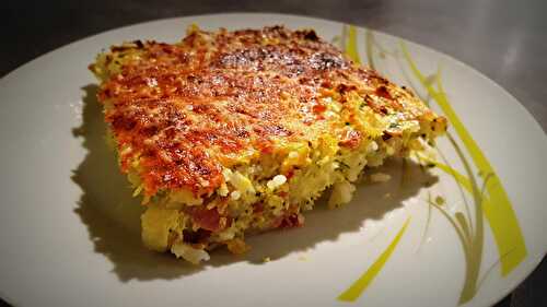 Gratin de riz aux courgettes et jambon blanc