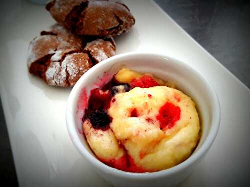 Mugcake financier aux fruits rouges - façon café gourmand - Elodie cuisine pour vous partager sa passion...
