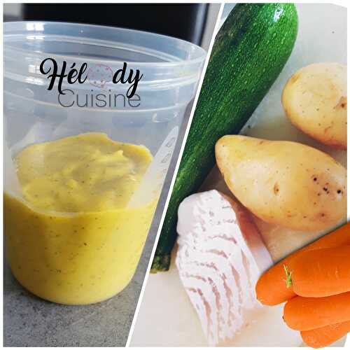 Purée de cabillaud, carotte, courgette et pomme de terre pour bébé