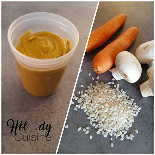 Purée de champignons, carottes et riz pour bébé