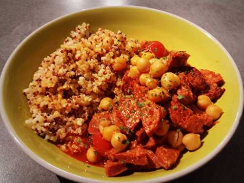 Ragoût de chorizo aux pois chiches et tomates cerise