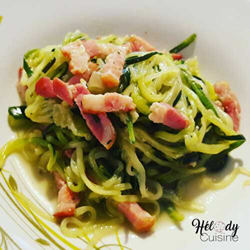 Spaghettis de courgettes façon carbonara