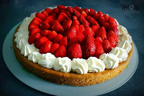 Tarte aux fraises sur sablé breton