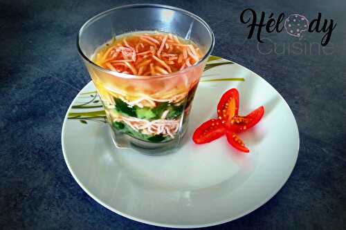 Verrine de courgettes et jambon en gelée