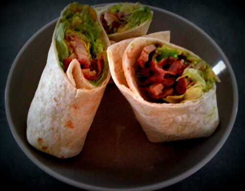 Wraps poulet- bacon à l'avocat et maïs