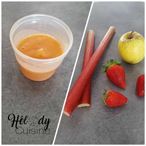 Compote pomme rhubarbe et fraise pour bébé