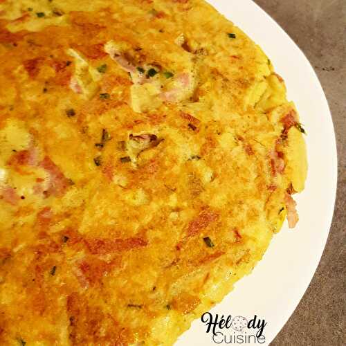 Omelette express aux chips et jambon