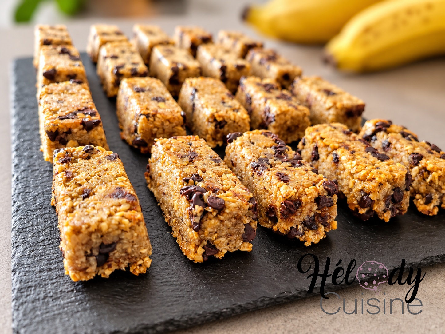 Barres de céréales healthy banane et chocolat