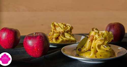 Aumônières au curcuma et aux pommes caramélisées