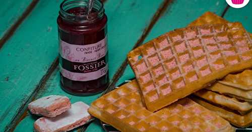 Gaufres à la poudre de biscuits roses de Reims