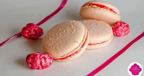 Macarons aux pralines roses