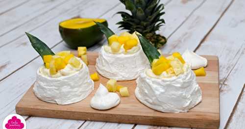 Mini pavlova à la mangue et à l'ananas - inspirée de la recette de Christophe Michalak - Bataille Food #31