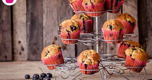 Muffins vanillés aux myrtilles - recette facile et muffins ultra moelleux