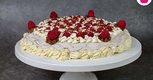 Pavlova aux trois chocolats et framboises