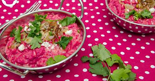 Riz crémeux à la betterave et au chèvre grec