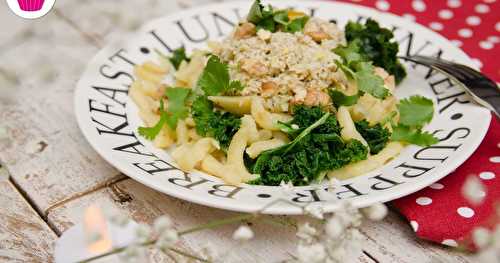 Spätzle au caviar de cœurs d'artichauts et chou kale - recette express