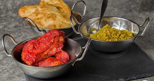 Bollyfood, repas indien: Poulet tandoori accompagné de dhal et de naan