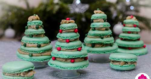 Macarons sapin au chocolat blanc, vanille et tonka - Défi 0.0 Chut #7 dont je suis la marraine