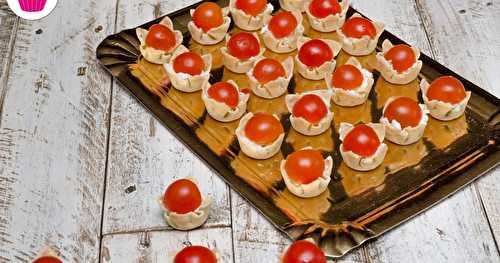 Petites bouchées au chèvre frais, au miel et à la tomate