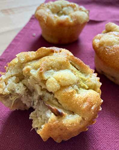 Muffins crumble à la rhubarbe - Frais et acidulés