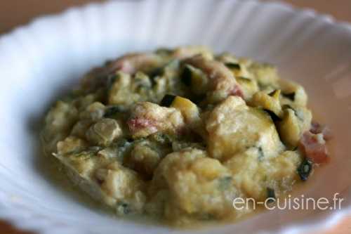 Courgettes à la carbonara