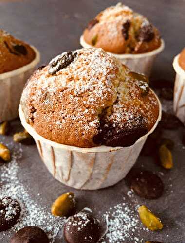 Muffins à la pistache et Chocolat