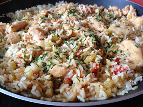 Riz frit au poulet à la Québecquoise