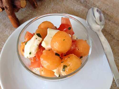 Salade Fraîcheur : melon, tomates, mozzarella 