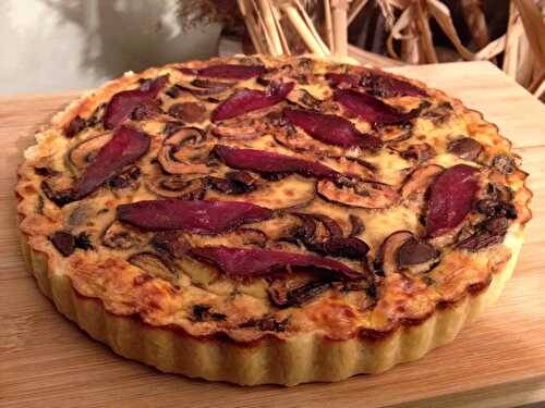 Tarte aux Champignons et au magret de Canard